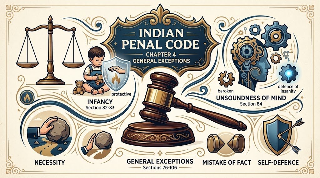साधारण अपवाद: बाल्यपन और पागलपन (IPC 82-84)